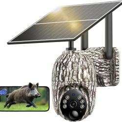 Cam&eacute;ra de Chasse Solaire 2K 4G LTE D&eacute;tection Mouvement PTZ SIM 360&deg; Audio Bidirectionnel Vision Nuit
