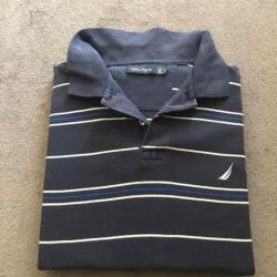 Polo Nautica Homme Taille L A Rayure Couleur Marine Et Blanc