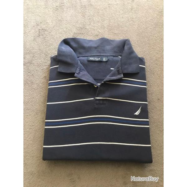 Polo Nautica Homme Taille L A Rayure Couleur Marine Et Blanc