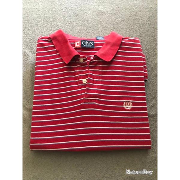 Polo Chaps Homme Taille L A Rayure Couleur Rouge Et Blanc