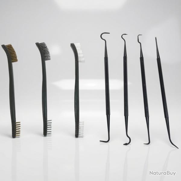 Kit de Pics & Brosses de Nettoyage pour Armes - Acier / Laiton / Nylon
