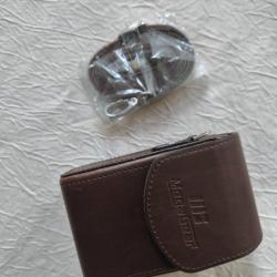 &Eacute;tui m&eacute;gagear cuir pleine fleur marron id&eacute;al pour une paire de jumelles leica trinovid 8&times;20.