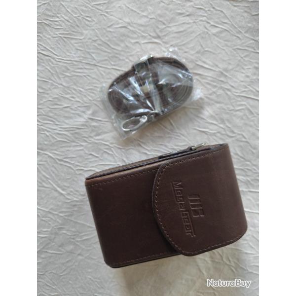 �tui m�gagear cuir pleine fleur marron id�al pour une paire de jumelles leica trinovid 8�20.