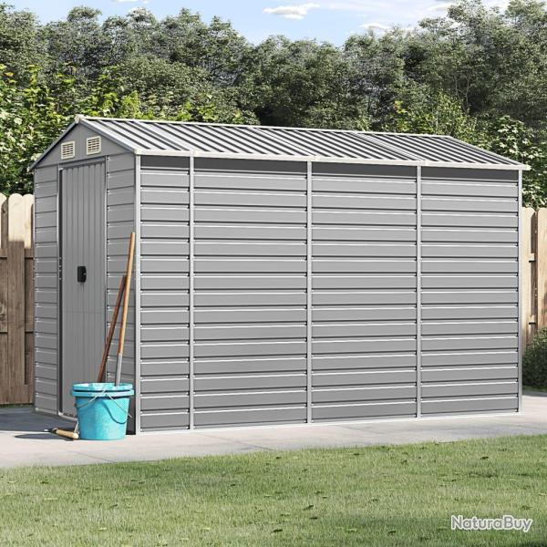 Abri de gris clair 191 x 300 x 198 cm en acier galvanis�