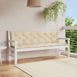 Coussin de banc de beige 200x(50+50)x7 cm tissu oxford
