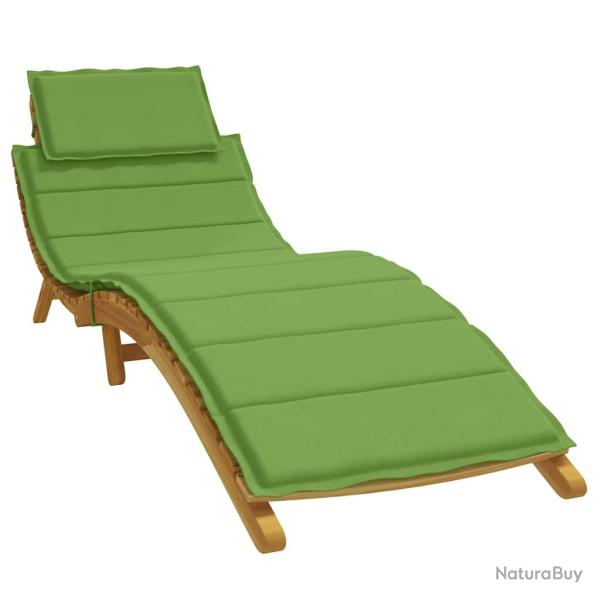 Coussin de chaise longue vert m�lang� 186x58x4 cm tissu