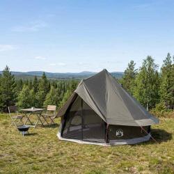 Tente Tipi Marron Gris 250 x 250 cm Polyester et Acier