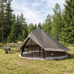Tente Tipi Marron Gris 700 x 700 x 395 cm Polyester et Acier