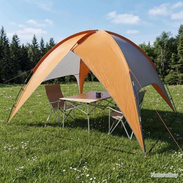 Tente de camping avec un abri imperm�able D�me Gris et orange