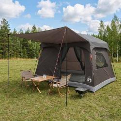 Tente familiale Marron Gris 380 x 260 x 190 cm Polyester