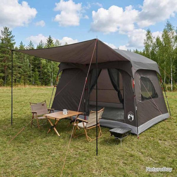 Tente familiale Marron Gris 380 x 260 x 190 cm Polyester