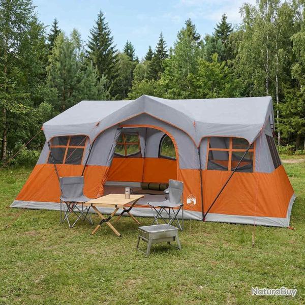 Tente familiale avec toit Gris et orange 487 x 340 x 216 cm