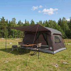 Tente familiale avec toit Marron Gris 420 x 305 x 200 cm