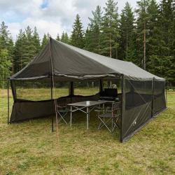 Tente familiale avec toit Marron gris 600 x 400 x 268 cm