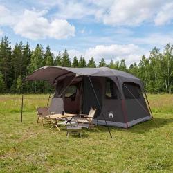 Tente tunnel Marron Gris 427 x 305 x 205 cm Polyester et Acier