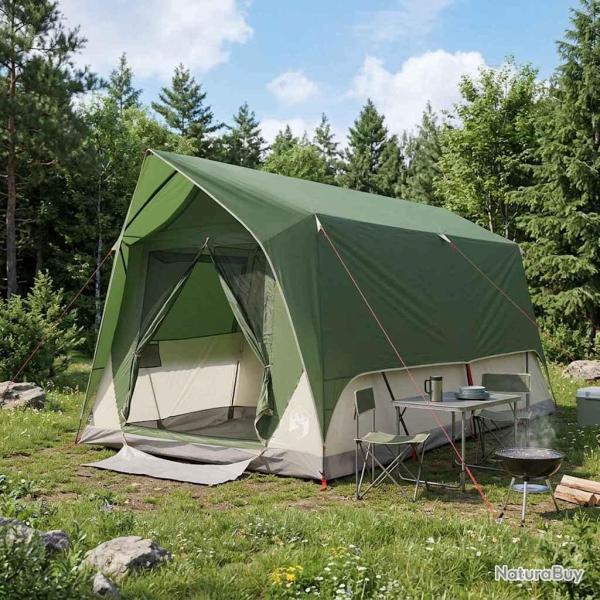 Tente tunnel avec toit Vert 8 personnes Polyester et Acier