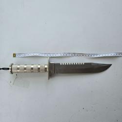 Couteau de Survie COMBAT KING I boussole et &Eacute;tui - Style Rambo