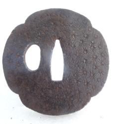 209- lot tsuba en fer pour katana ou wakisashi, sabre  japonais