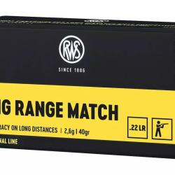 Cartouches RWS Long Range Match Calibre 22LR 1 boite ( 50 munitions )