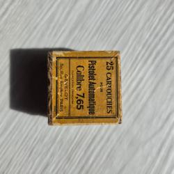 1 Boite vide d'origine GEVELOT 20 cartouches 7.65 (32ACP) boite r&eacute;f: 9253