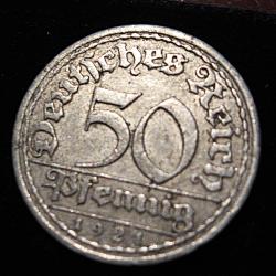 Allemagne , piece de 50 pfenning 1921 deutch reich
