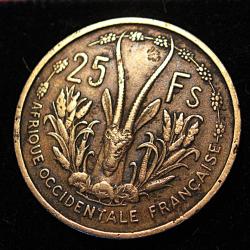 Afrique occidentale , piece de 25 francs de 1956 TTB (republique fran&ccedil;aise)