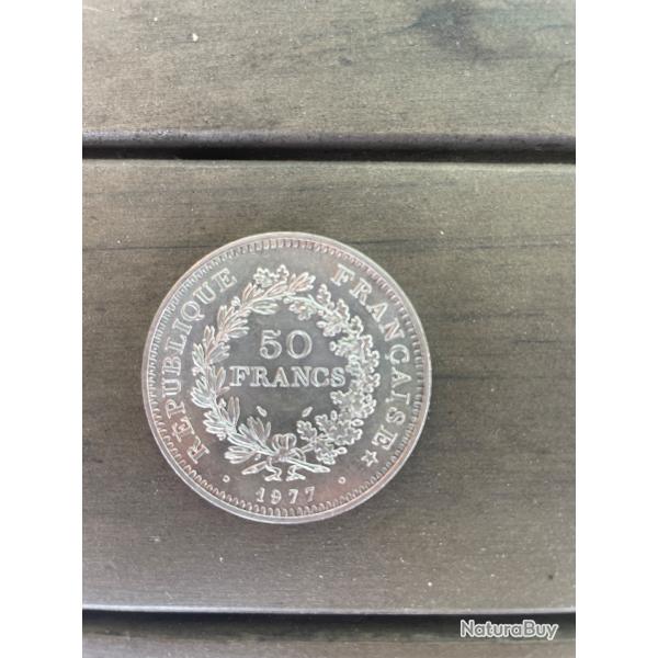 Pi�ce 50 franc hercule 1977