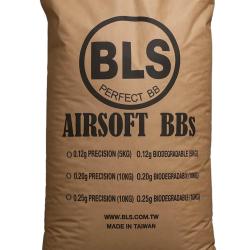 Billes Airsoft BIO 0.20gr Blanche - BLS - Sac 10 Kgs