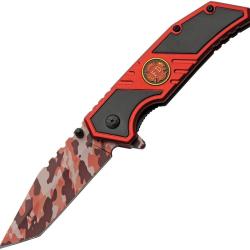 Couteau pliant pompier Rite Edge Fire Fighter rouge camo