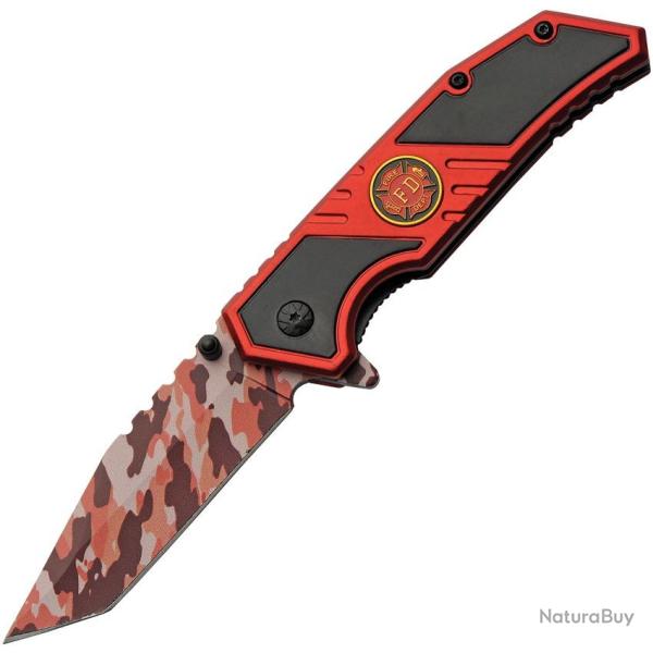Couteau pliant pompier Rite Edge Fire Fighter rouge camo