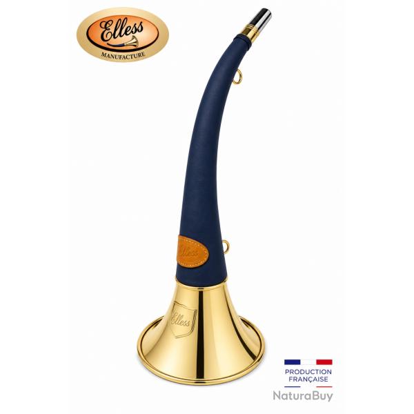 ELLESS - 165 - Trompe Ronde Cintr�e Pavillon 40 cm polie "DIANE 40 LUXE Bleue" - Embout Moyen