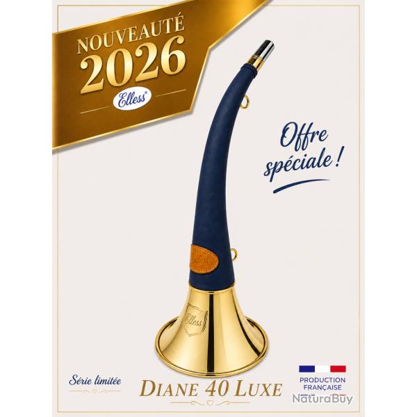 ELLESS - 165 - Trompe Ronde Cintr�e Pavillon 40 cm polie "DIANE 40 LUXE Bleue" - Embout Moyen