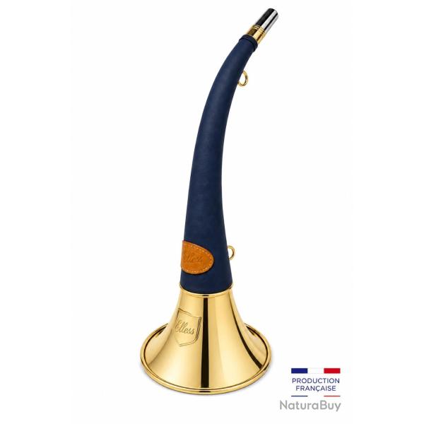 ELLESS - 165 - Trompe Ronde Cintr�e Pavillon 40 cm polie "DIANE 40 LUXE Bleue" - Embout Moyen