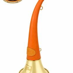 ELLESS - 165 - Trompe Ronde Cintr&eacute;e Pavillon 40 cm polie "DIANE 40 LUXE Orange" - Embout Moyen