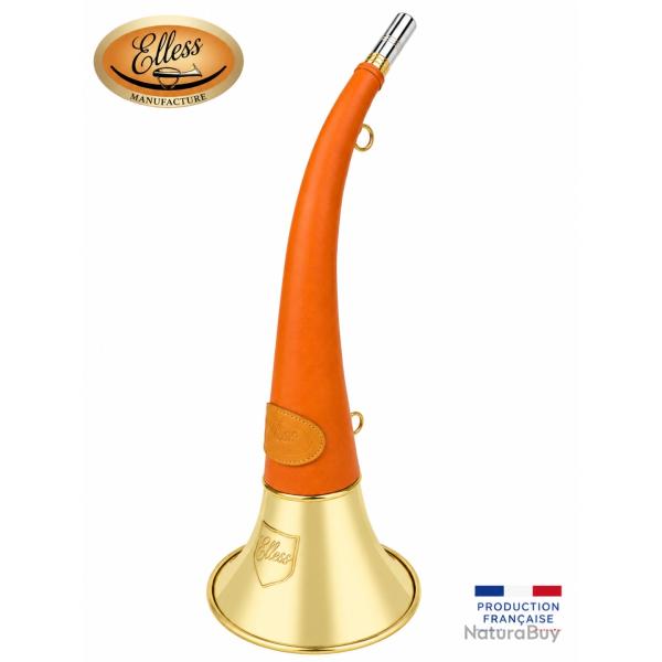 ELLESS - 165 - Trompe Ronde Cintr�e Pavillon 40 cm polie "DIANE 40 LUXE Orange" - Embout Moyen
