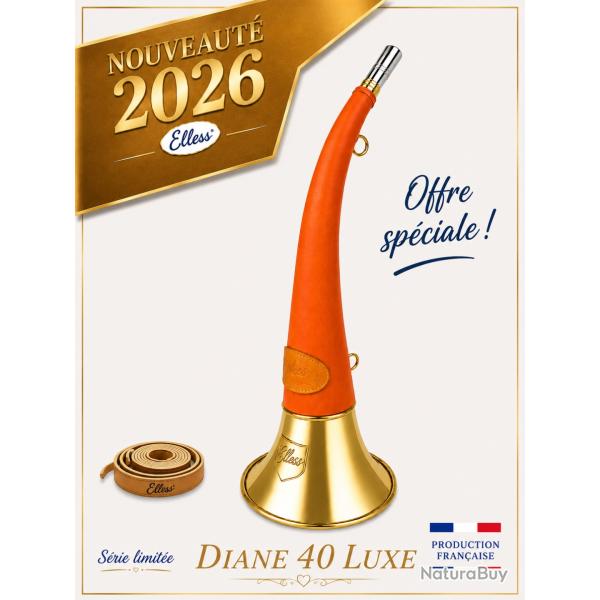 ELLESS - 165 - Trompe Ronde Cintr�e Pavillon 40 cm polie "DIANE 40 LUXE Orange" - Embout Moyen