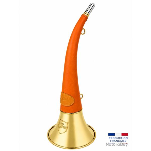 ELLESS - 165 - Trompe Ronde Cintr�e Pavillon 40 cm polie "DIANE 40 LUXE Orange" - Embout Moyen