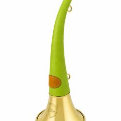 ELLESS - 165 - Trompe Ronde Cintr&eacute;e Pavillon 40 cm polie "DIANE 40 LUXE Vert Clair" - Embout Moyen
