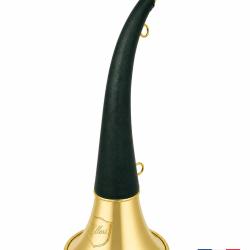 ELLESS - 165 - Trompe Ronde Cintr&eacute;e Pavillon 40 cm polie "DIANE 40 LUXE Vert Fonc&eacute;" - Embout Moyen