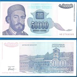 Yougoslavie 50000 Dinars 1993 Monastere Billet Dinara