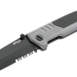 COUTEAU PLIANT WALTHER PDP TANTO FOLDER TUNGSTEN GREY - PARTIELLEMENT CRANTEE