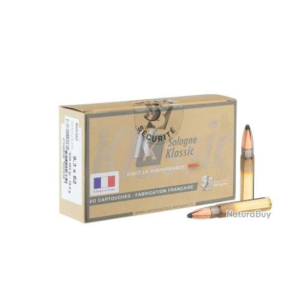 1 Boite de Balles Sologne Cal 9.3x62 Subsonique 285gr