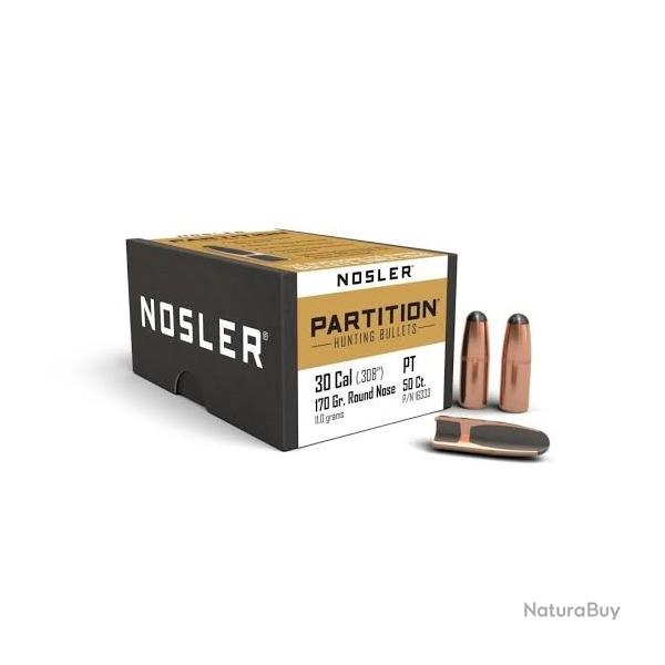 BALLES NOSLER PARTITION .30 170 GRAINS