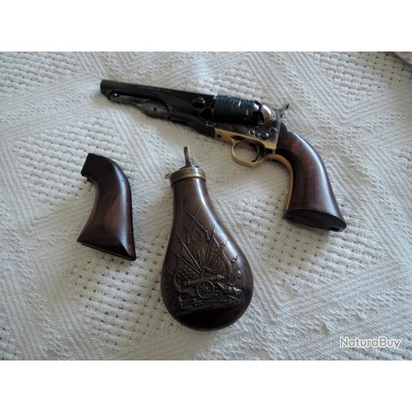 ENSEMBLE PIETTA COLT 1860 SHERIFF et sa poire a poudre