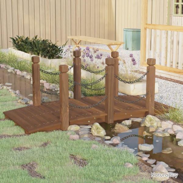 Pont de jardin avec garde-corps en cha�ne bois massif �pic�a