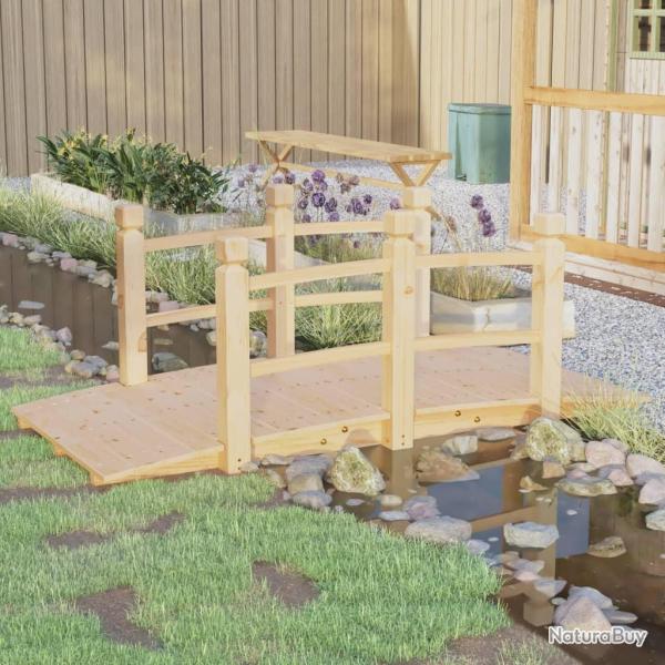 Pont de jardin avec garde-corps 150x67x56cm bois massif �pic�a