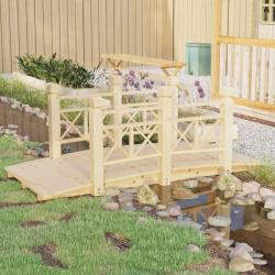 Pont de jardin avec garde-corps 150x67x56cm bois massif &eacute;pic&eacute;a