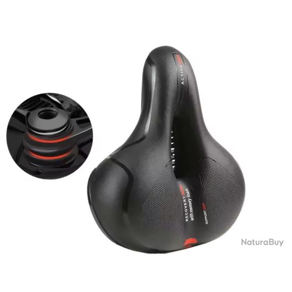 Selle de V�lo Confort XXL Respirante Route VTT VTC Absorption des Chocs imperm�able rouge