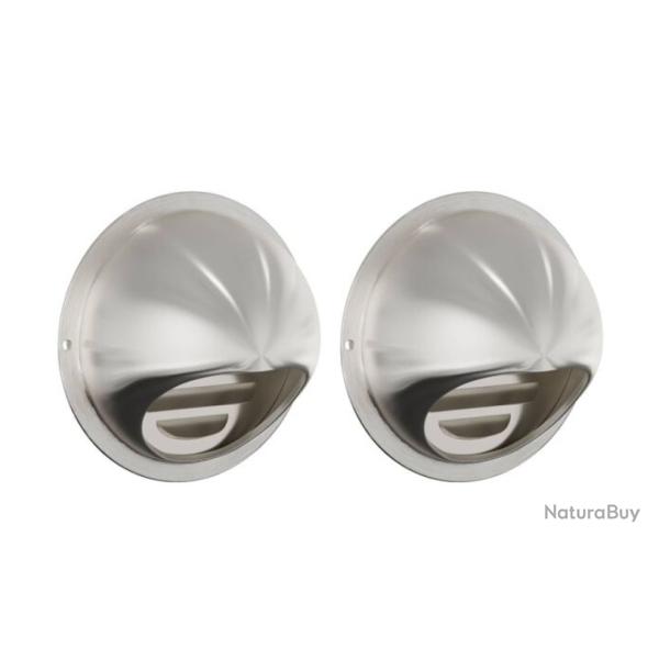 Couvre vent air acier inoxydable argent 150 mm anti pluie lot 2
