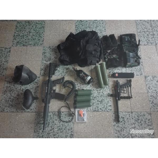 Pack Paintball Complet Pr�t � Jouer - 2 Lanceurs (Tippmann Bravo One + Spyder Fenix)